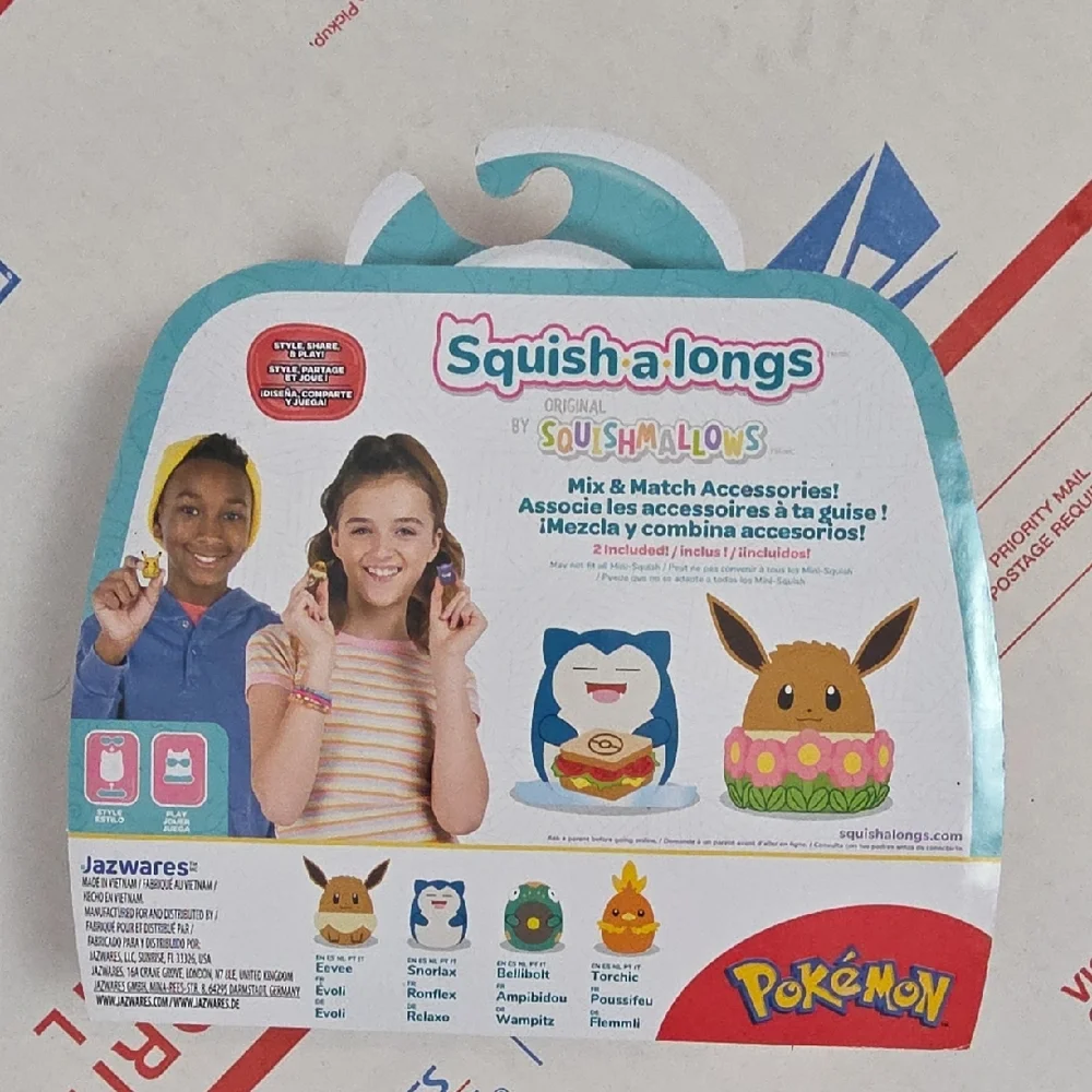 POKEMON Squish-a-longs Mini Squish Set